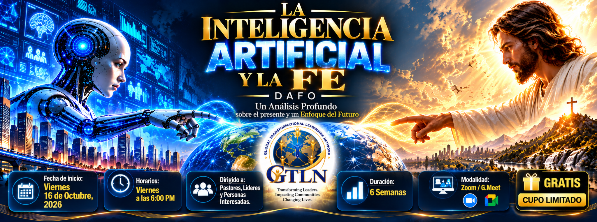 Portada del curso La Inteligencia Artificial y la Fe, inicia el viernes 16 de octubre de 2026