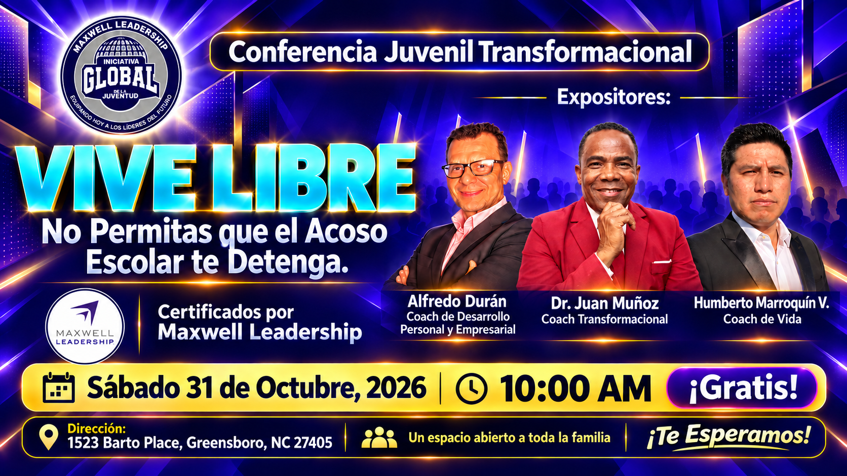 Portada del evento Vive Libre de GTLN, sábado 31 de octubre de 2026